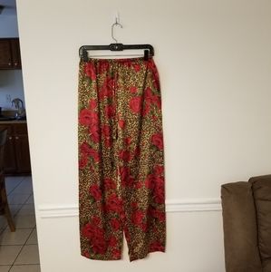 Silk cheetah floral pants